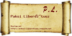 Paksi Liberátusz névjegykártya